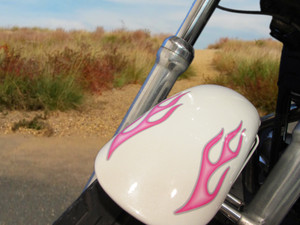 "bubblegum" motorcycle flame decals on Harley Sportster