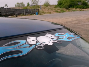 Flamed Pistonhead windshield decal - Pick your color!