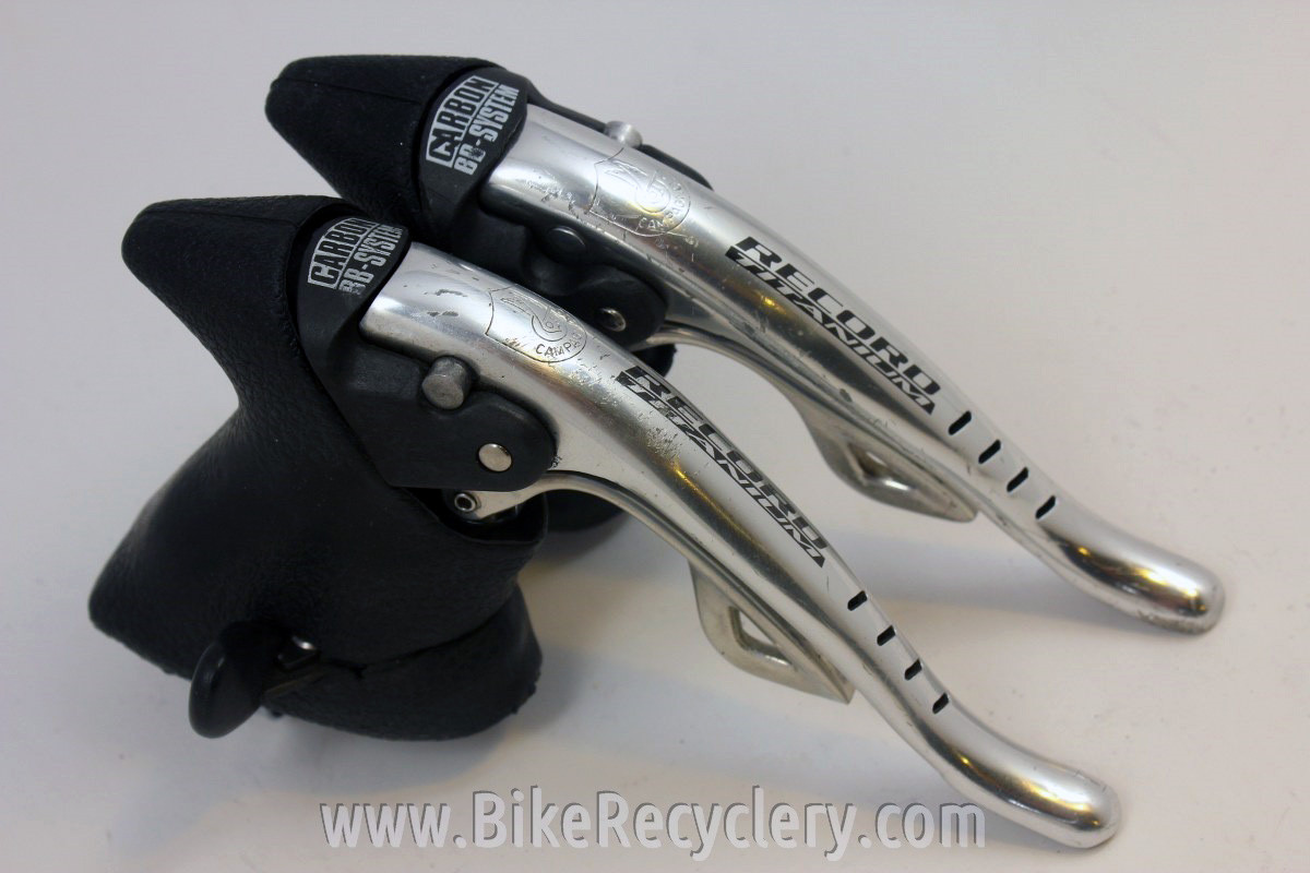 Campagnolo Record Titanium 8 Speed Triple Ergo Shifters / Brifters