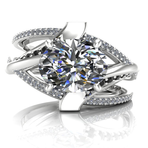 Oval Crisscross Custom Diamond Engagement Ring