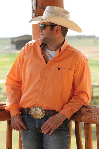 Men's Cinch L/S, Solid Pale Orange