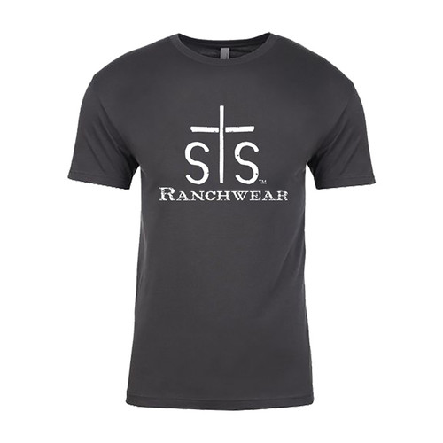 Men's STS Tee, Charcoal Gray with Logo