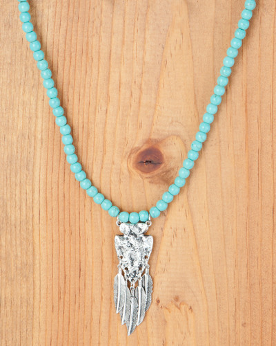 West & Co. Necklace, Turquoise Beads, Arrowhead Charm