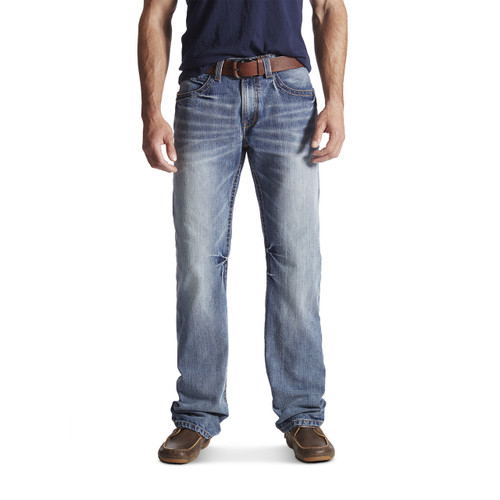 Men's Ariat Jeans, M4 Low Rise, Boot Cut, Light Wash, Coltrane Durango