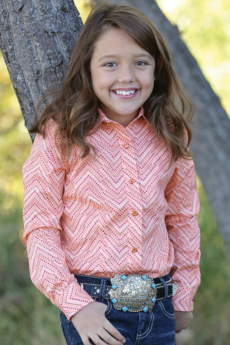 Girls Cruel Girl L/S, Peach with Purple Polka Dot Print