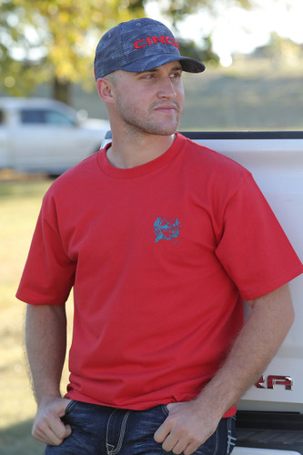 Men's Cinch Tee, Red with Navy Logo