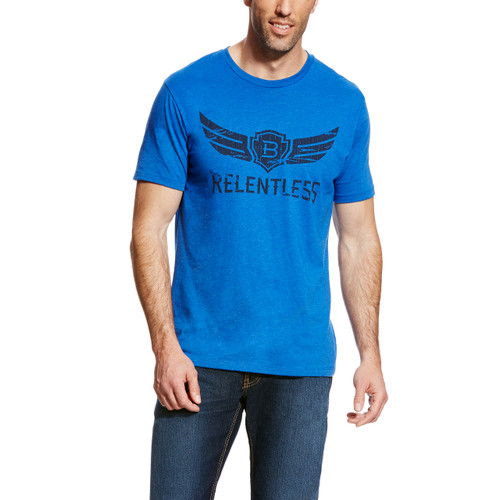 Men's Relentless Tee, Royal Blue with Black Logo