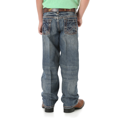 Boys Wrangler 20X Jeans No.33, Vintage Wash, Navy/Silver Pocket