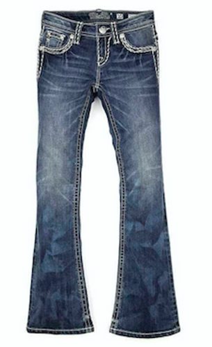 Girls Miss Me Jeans, Bootcut, Cream Stitching