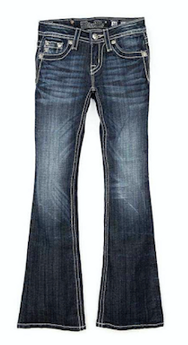 Girls Miss Me Jeans, Gold Sequin