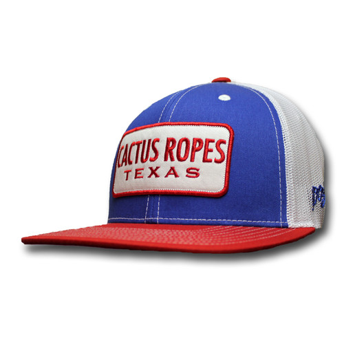Kids Hooey Cap, Cactus Ropes, Blue and Red with White Mesh, Trucker Style