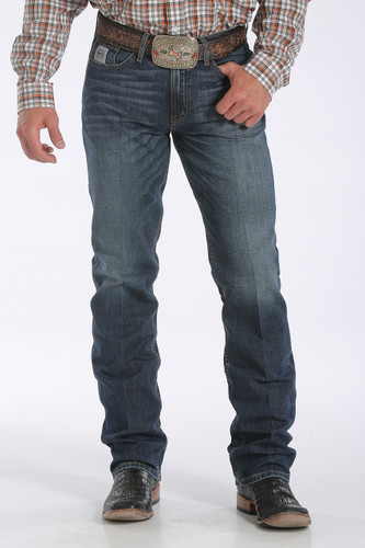 Men's Cinch Jeans, Silver Label Dark, Distressed Stonewash