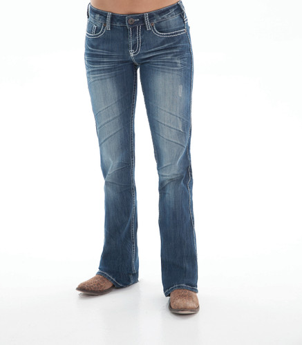 Women's Cowgirl Tuff Jean, White Stitch Pocket