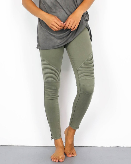 olive moto jeans