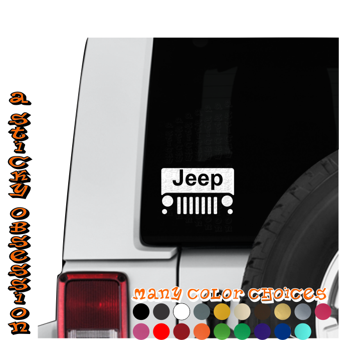 Jeep Wrangler JK Windshield Decal Sticker A Sticky Obsession