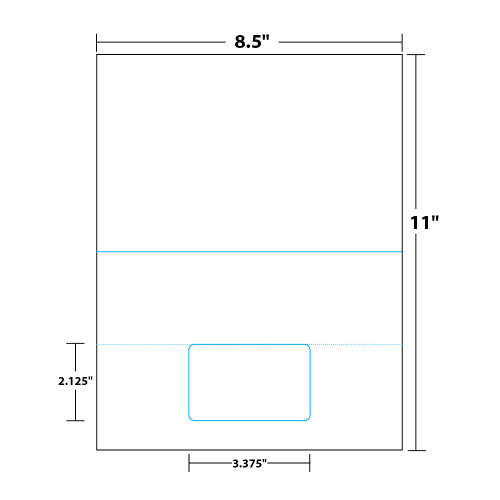 8.5" x 11" Bi-Fold Sheet with One Integrated Card on 8.5" x 11", White 8 Mil. Synthetic Paper, 100 Sheets, 100 Cards/Pack