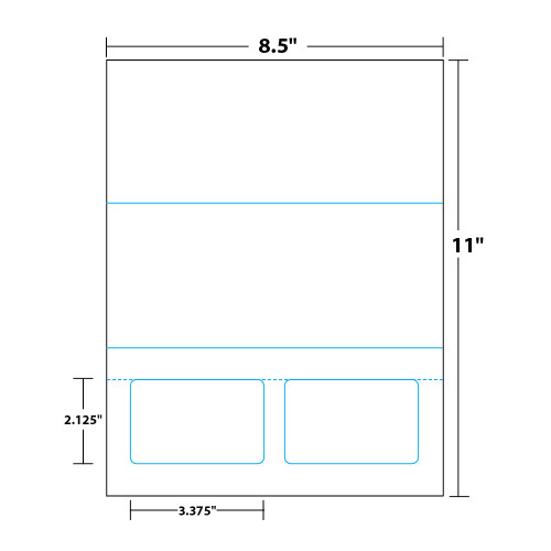 8.5" x 11" Tri-Fold Sheet with Two Integrated Cards on 8.5" x 11", White 8 Mil. Synthetic Paper, 100 Sheets, 200 Cards/Pack