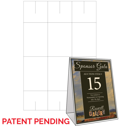 4" x 5.625" Lift Off™ Table Tent on 12" x 18", White 100 Lb. Vellum, 150 Table Tents/Pack