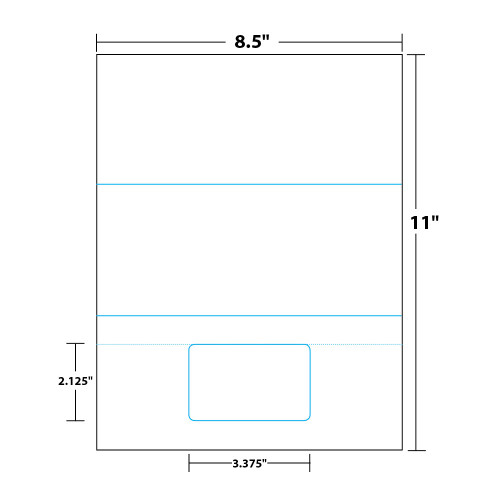 8.5" x 11" Tri-Fold Sheet with One Integrated Card on 8.5" x 11", White 8 Mil. Synthetic Paper, 100 Sheets, 100 Cards/Pack