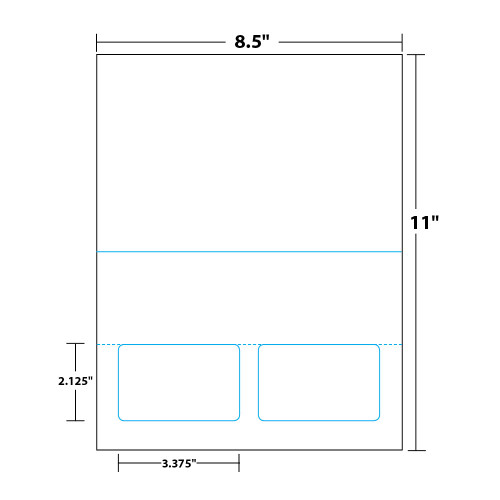 8.5" x 11" Bi-Fold Sheet with Two Integrated Cards on 8.5" x 11", White 8 Mil. Synthetic Paper, 100 Sheets, 200 Cards/Pack