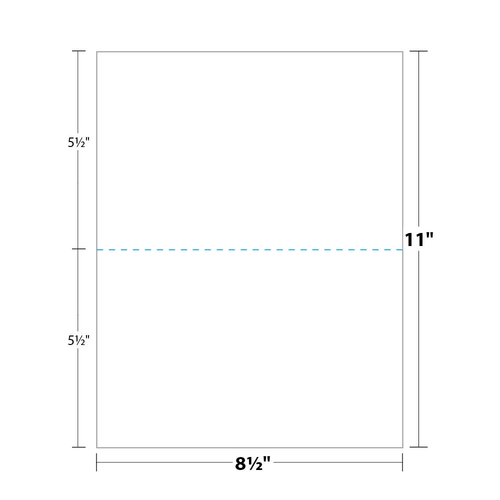 8.5" x 11" Paper Perforated in Half, White 24 Lb. Bond, 500/pack
