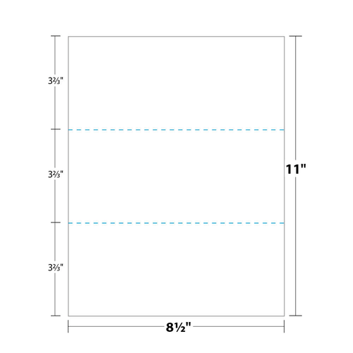 8.5" x 11" Paper Perforated in Thirds, 65 Lb. TimberLine Cover, 500/pack