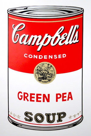 GREEN PEA - CAMPBELL SOUP CAN BY ANDY WARHOL FOR SUNDAY B. MORNING