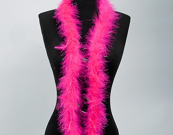 1.5" Wide 72" (6 Feet) Long Fuchsia Marabou Feather Boas Pack of 10 1