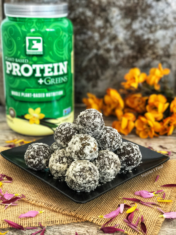 Chocolate Coconut Protein Bliss Balls
