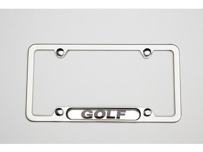 Vw Slim Polished License Plate Frame with Logo Vw Accessories Shop