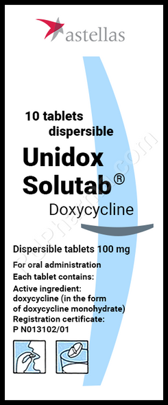 UNIDOX SOLUTAB® (aka Doxycycline, Doryx, Doxyhexal, Doxylin), 10pills ...