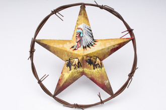 Texas Star Wall Art hand painted metal texas star wall art -indian buffalo - mission Texas Star Wall Art hand painted metal texas star wall art -indian buffalo - mission