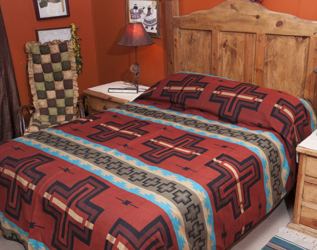 Southwestern Bedspread Cochiti Rust QUEEN