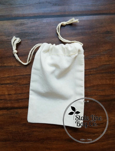 4" x 6" Premium Double - Drawstring Cotton Muslin Bag