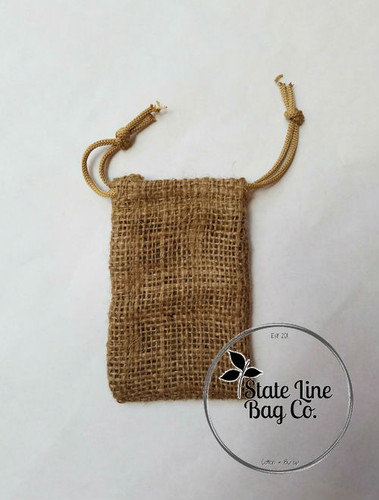 3.25" x 5" Burlap Bag Double - Drawstring