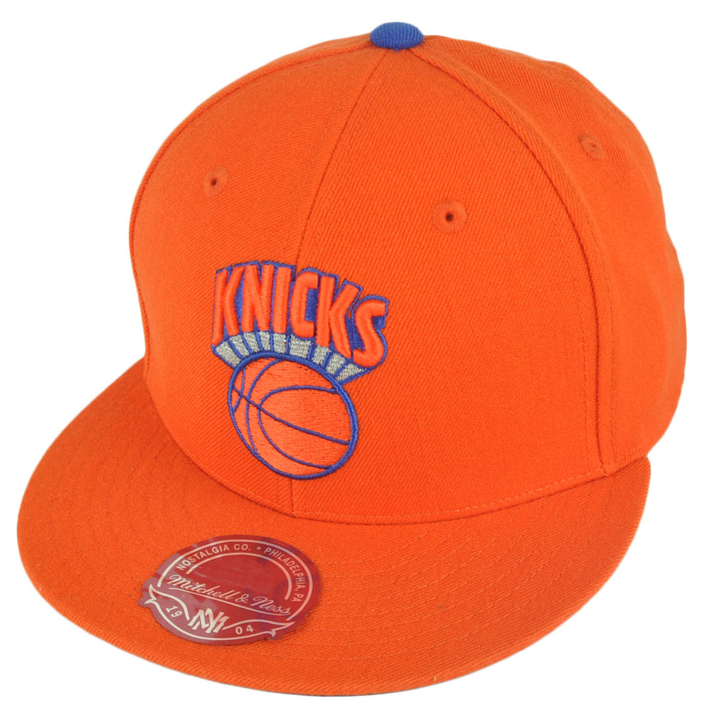 NBA Mitchell Ness TK07 New York Knicks Orange Team Second Fitted Hat