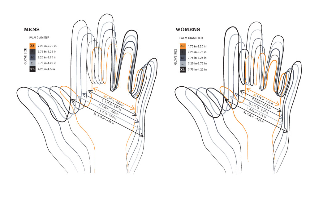 Celtek Size Chart Snowboard glove sizing chart for Celtek Gloves & Mittens.