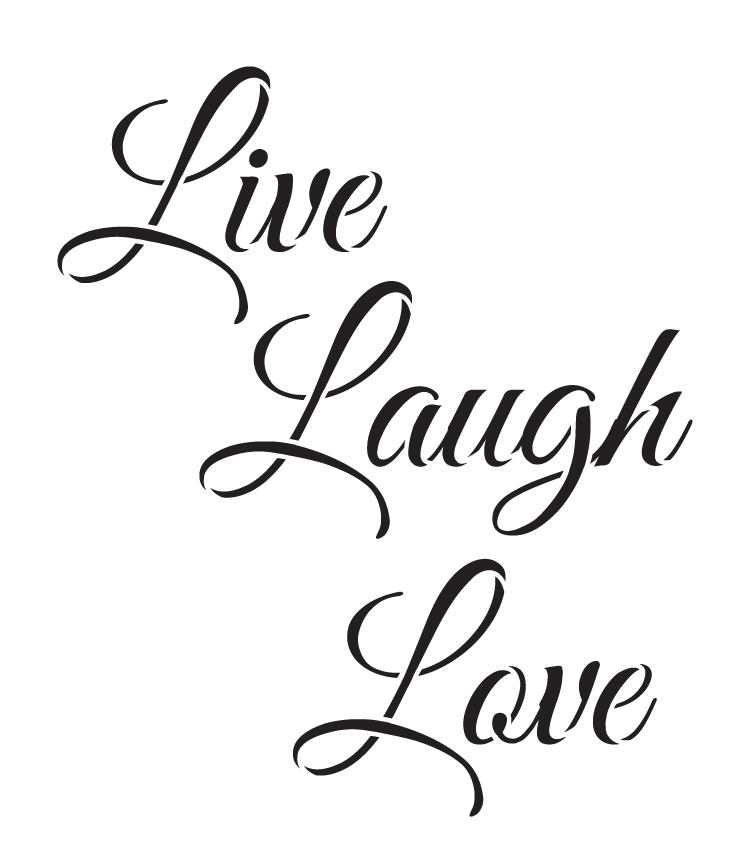 Live, Laugh, Love Trendy Script Word Stencil 6.5" x 7.5" STCL1193_1