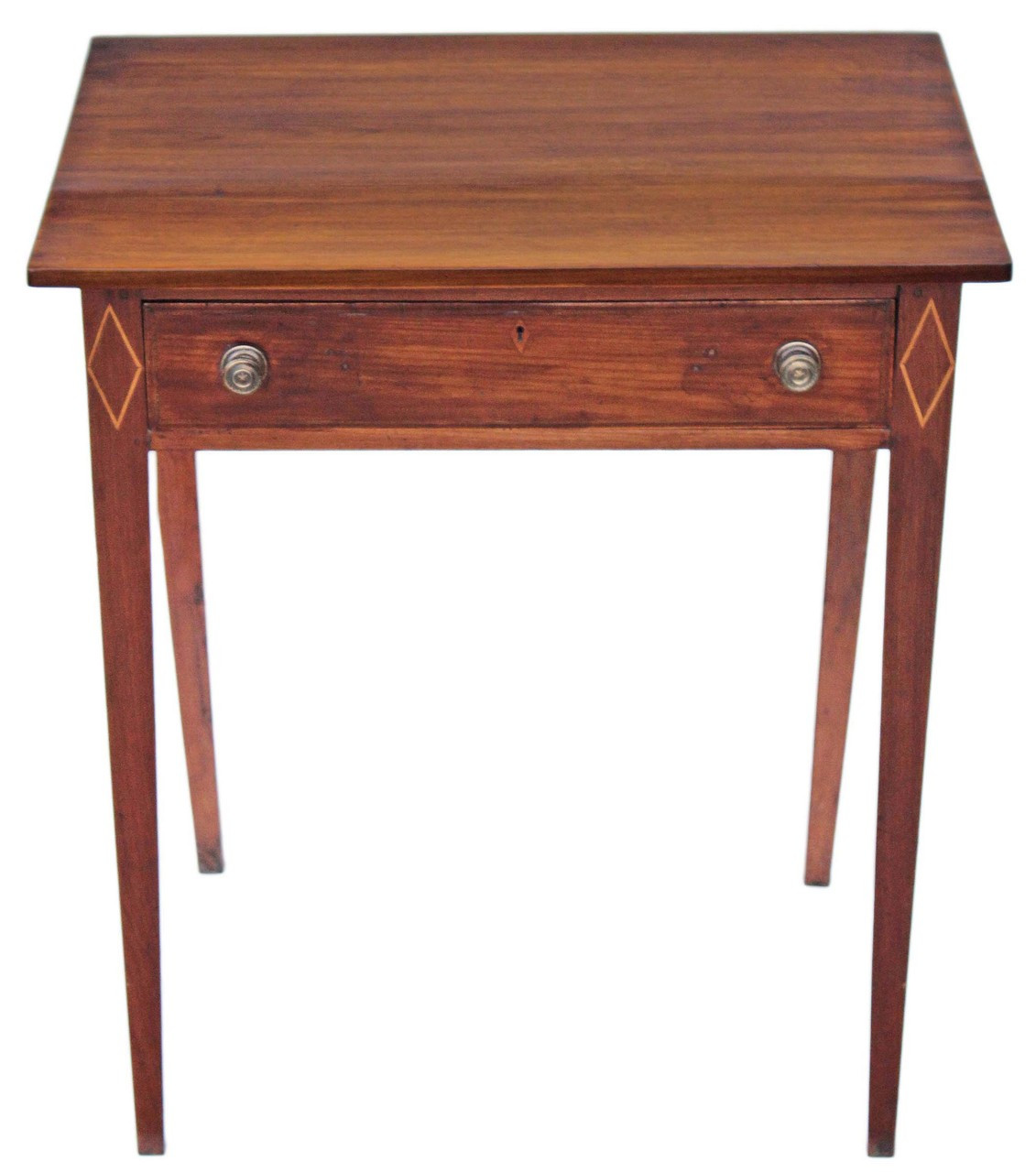 Antique inlaid yew cedar writing desk side occasional table
