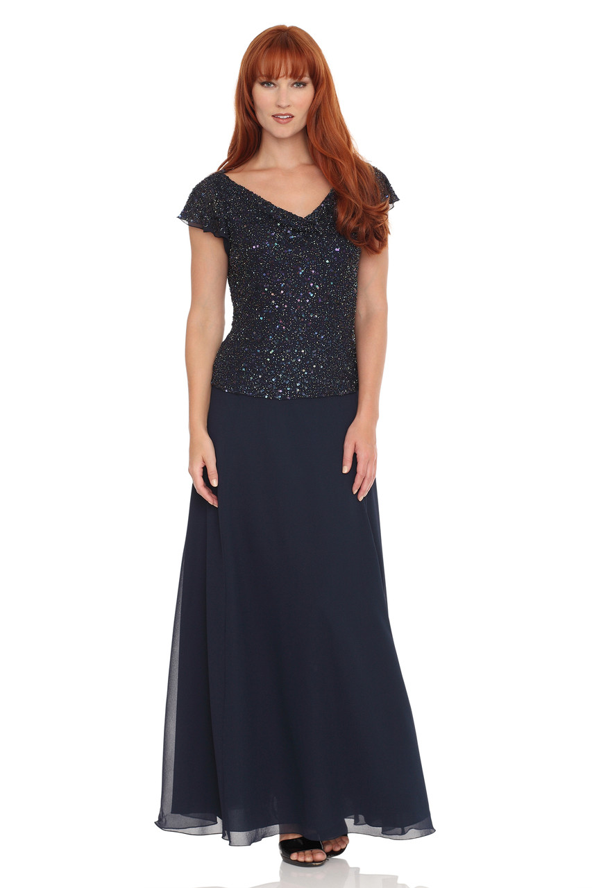 flutter sleeve chiffon gown