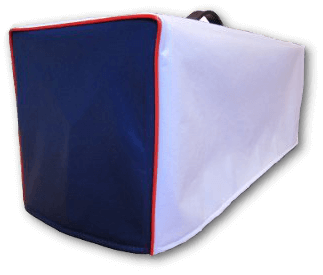 White and Navy Vinyl Cover with Orange Piping
