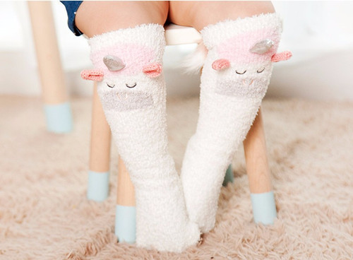fuzzy unicorn knee high socks for baby fuzzy socks christmas gift