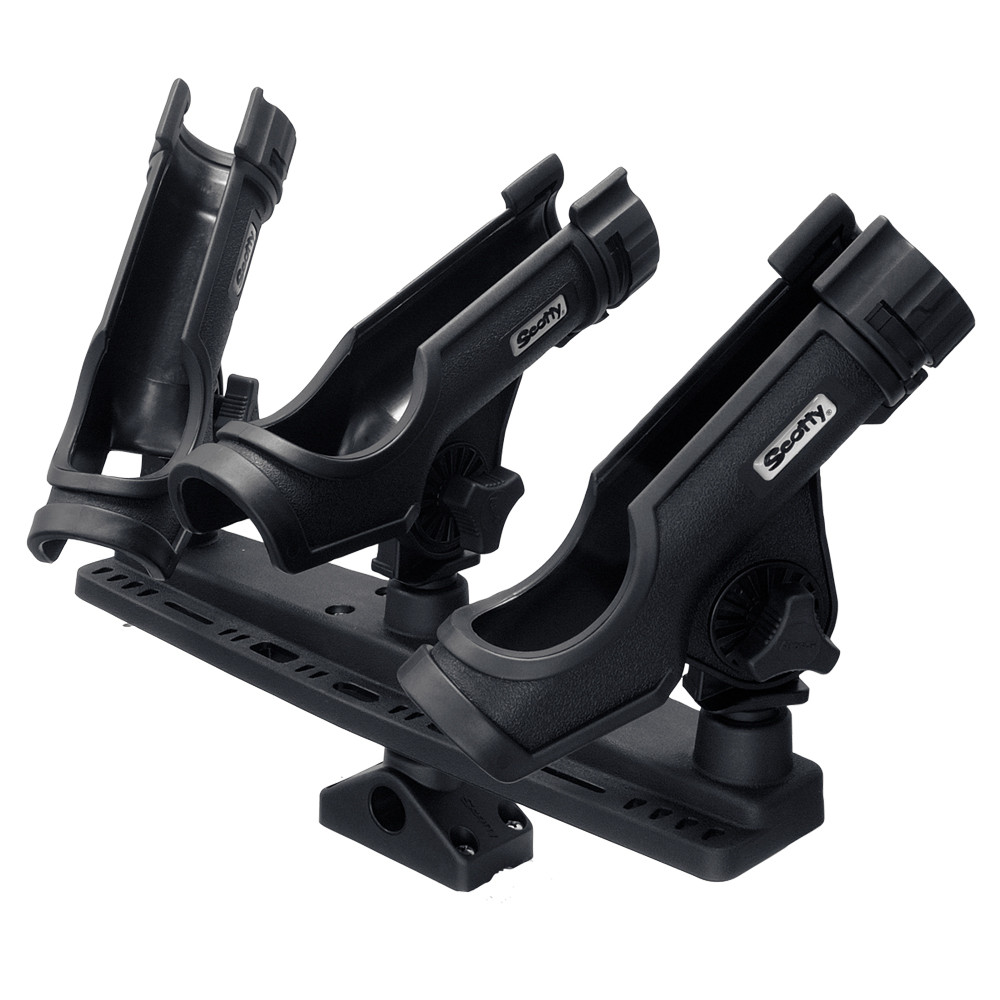 Scotty 256 Triple Rod Holder Complete w/ Three 230 PowerLock Rod