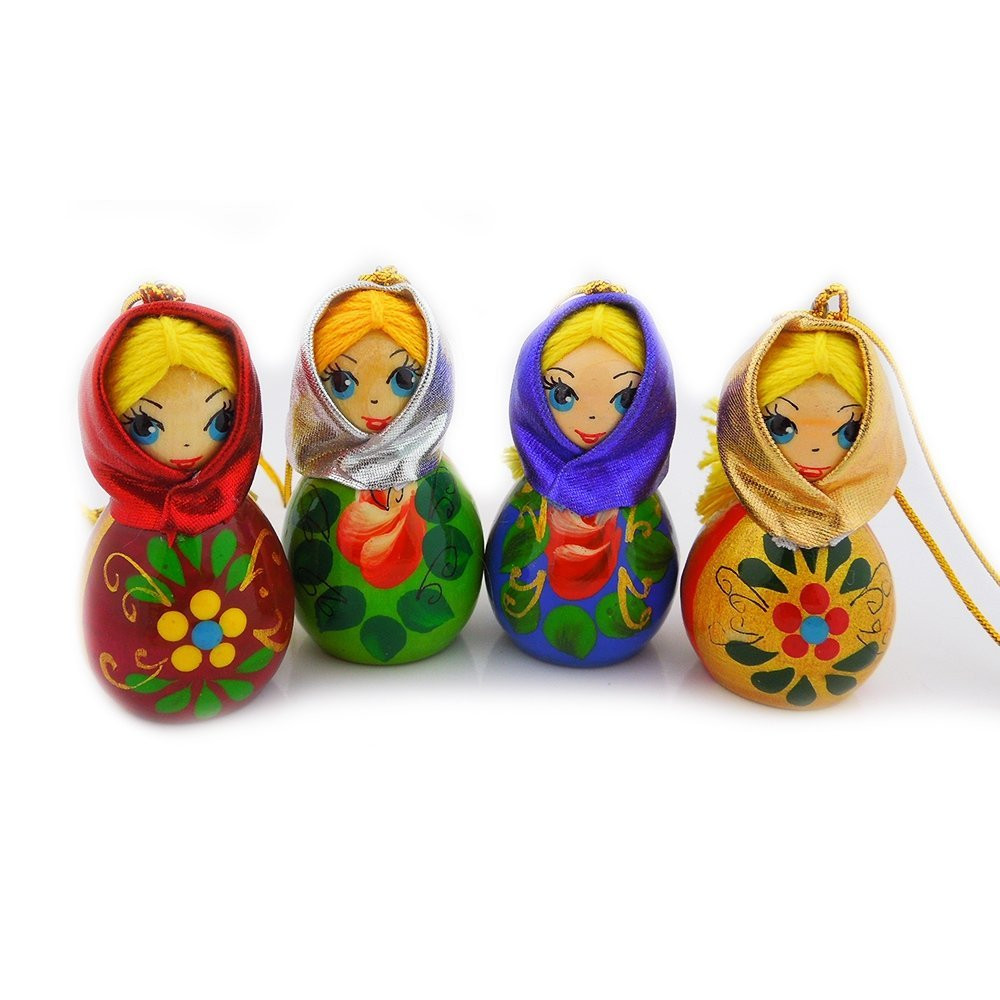 hand carved and painted russian wood christmas ornament godparent christmas ornament