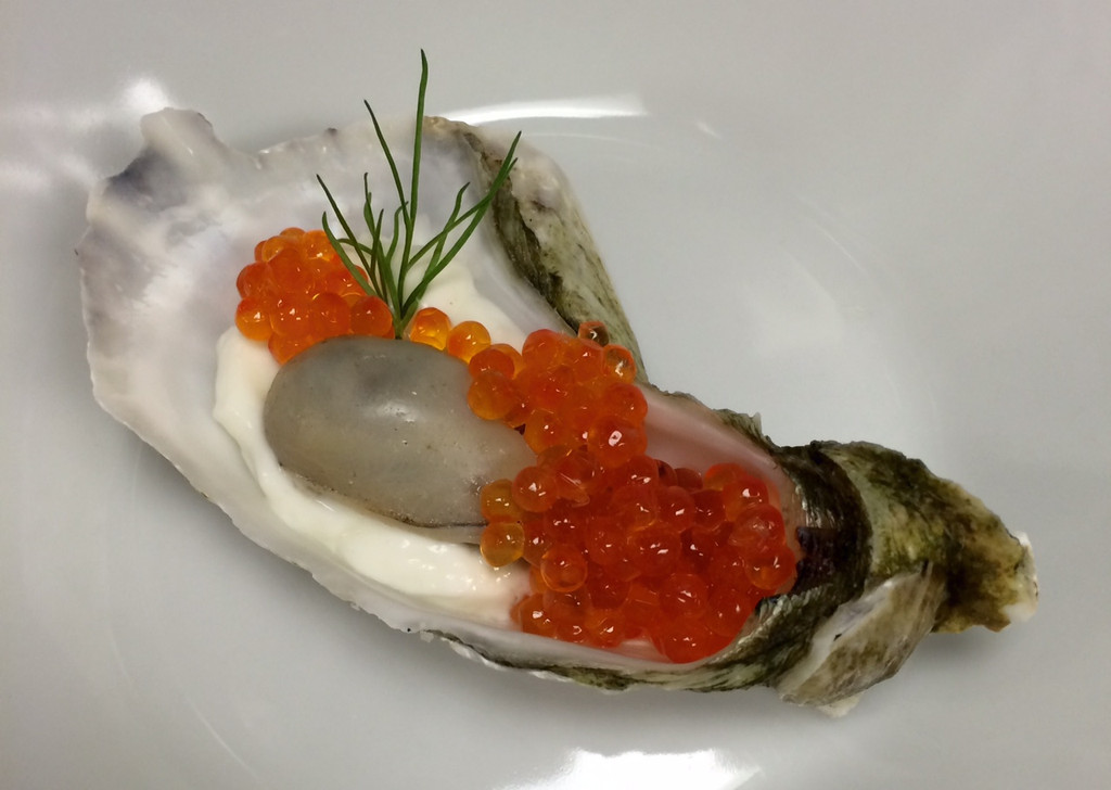 CAVIAR STAR RECIPE #12 - CHAMPAGNE POACHED OYSTERS with SMOKED STEELHEAD CAVIAR