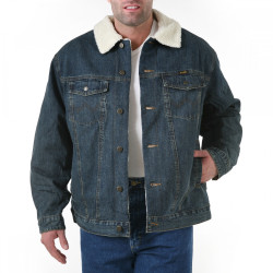 sherpa lined wrangler denim rustic jacket