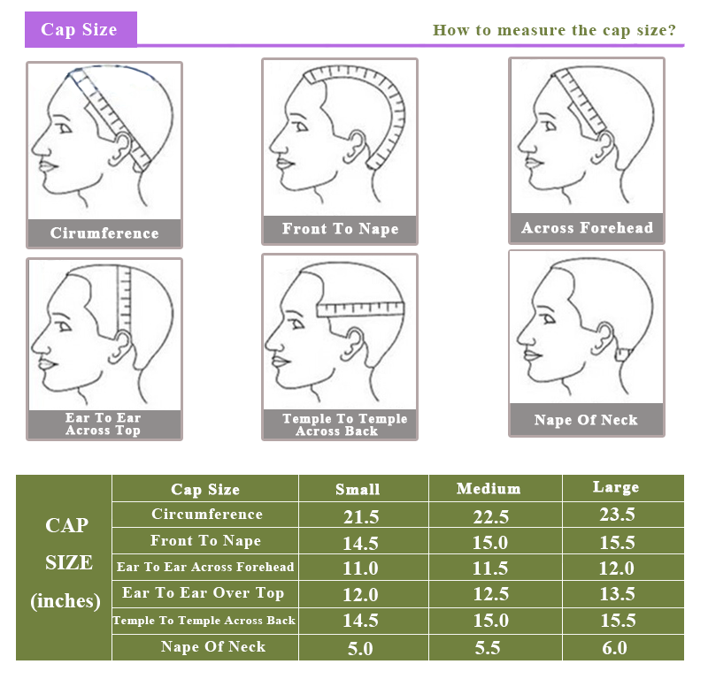 Wig Cap Size Chart