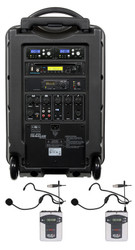 Galaxy Audio GAL10DELUXE DELUXE System Package: Basic System TV10 + CD Player + 2 Fitness Headset Wireless Microphone Systems + 1 Powered Companion Speaker