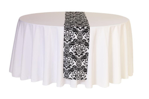 White table white and Weddings Flocking for black Table  Damask and runners Runners Black