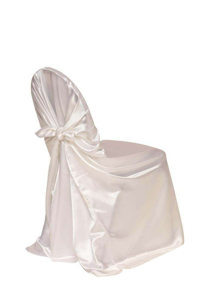 White Satin Universal Chair Covers for Weddings